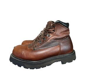 Vintage Red Wing Shoes Leather Boots Mens Size 9 D Steel Toe Brown Outdoor